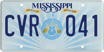 MS license plate CVR041