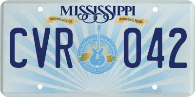 MS license plate CVR042