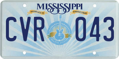 MS license plate CVR043
