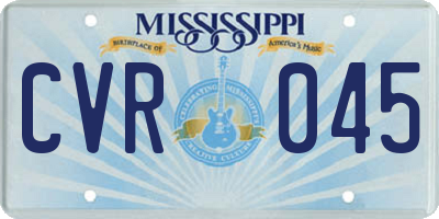 MS license plate CVR045