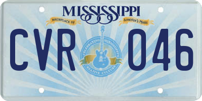 MS license plate CVR046
