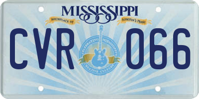 MS license plate CVR066