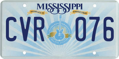 MS license plate CVR076