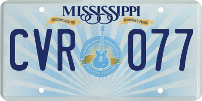 MS license plate CVR077
