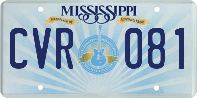 MS license plate CVR081