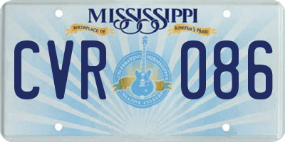MS license plate CVR086