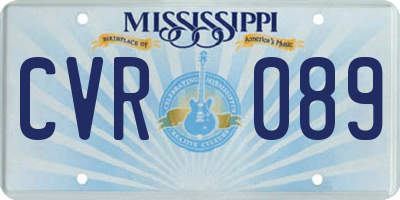 MS license plate CVR089
