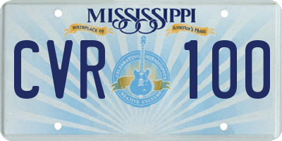MS license plate CVR100