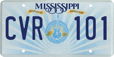 MS license plate CVR101