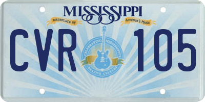 MS license plate CVR105