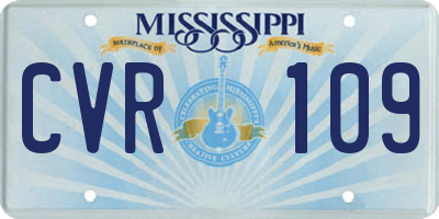 MS license plate CVR109