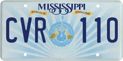 MS license plate CVR110