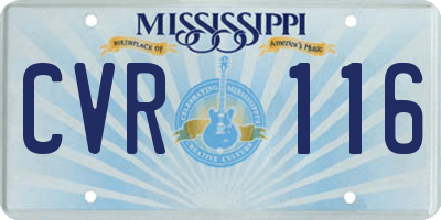 MS license plate CVR116