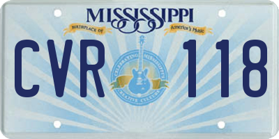MS license plate CVR118
