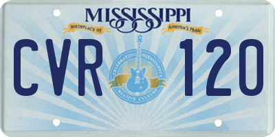 MS license plate CVR120