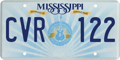 MS license plate CVR122