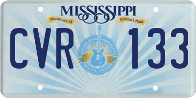 MS license plate CVR133