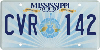 MS license plate CVR142