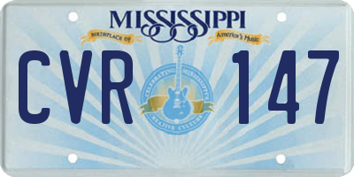 MS license plate CVR147