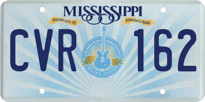 MS license plate CVR162