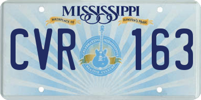 MS license plate CVR163