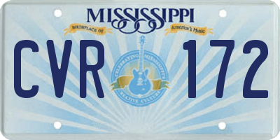 MS license plate CVR172