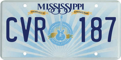 MS license plate CVR187