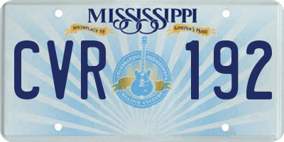 MS license plate CVR192