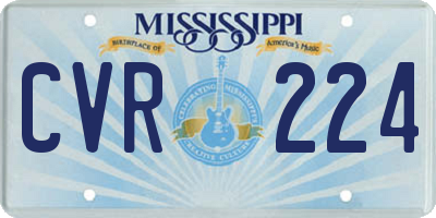 MS license plate CVR224
