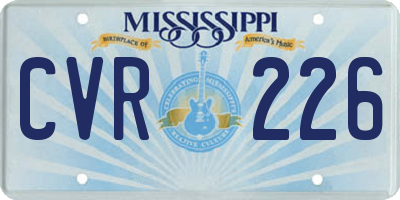 MS license plate CVR226