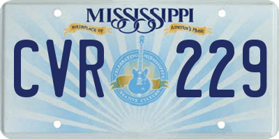 MS license plate CVR229