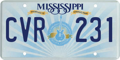 MS license plate CVR231