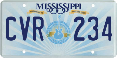 MS license plate CVR234