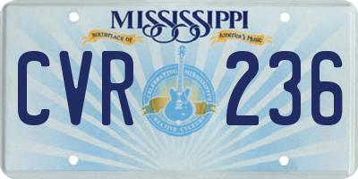 MS license plate CVR236