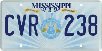 MS license plate CVR238