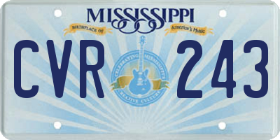 MS license plate CVR243
