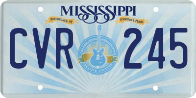 MS license plate CVR245