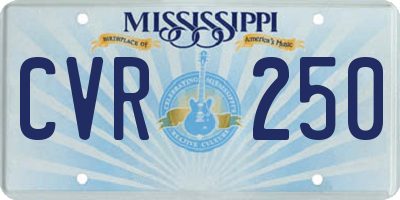 MS license plate CVR250