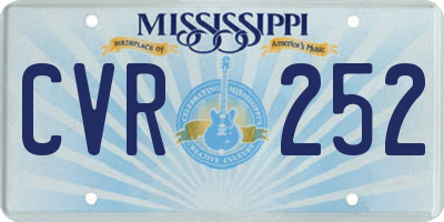 MS license plate CVR252