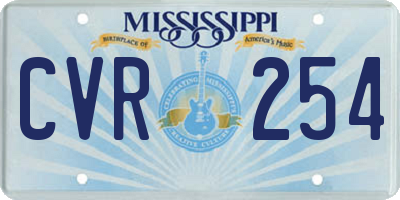 MS license plate CVR254