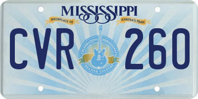 MS license plate CVR260