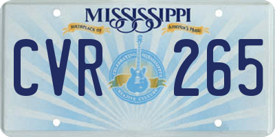 MS license plate CVR265