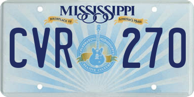 MS license plate CVR270