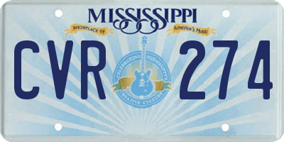 MS license plate CVR274
