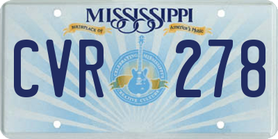 MS license plate CVR278