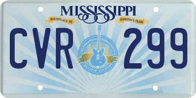 MS license plate CVR299