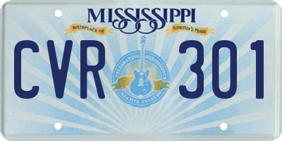 MS license plate CVR301