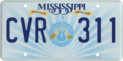 MS license plate CVR311
