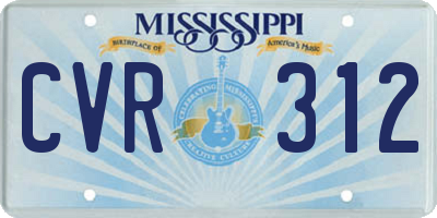 MS license plate CVR312