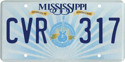 MS license plate CVR317